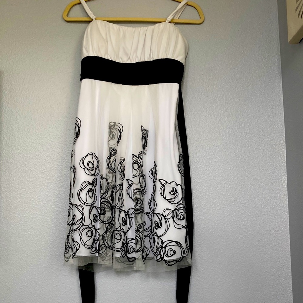 Black and white formal dress